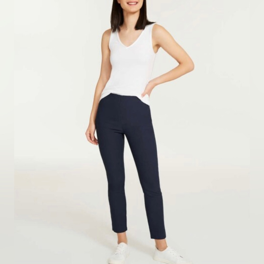 Joe Fresh Hidden Zipper Cropped Ankle Legging Pant - Navy Blue